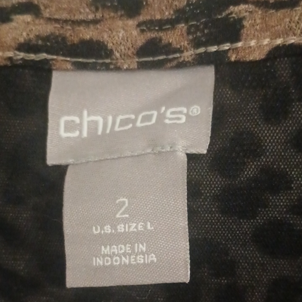 Chico's Leopard Print Long Sleeve Top - Picture 2 of 6